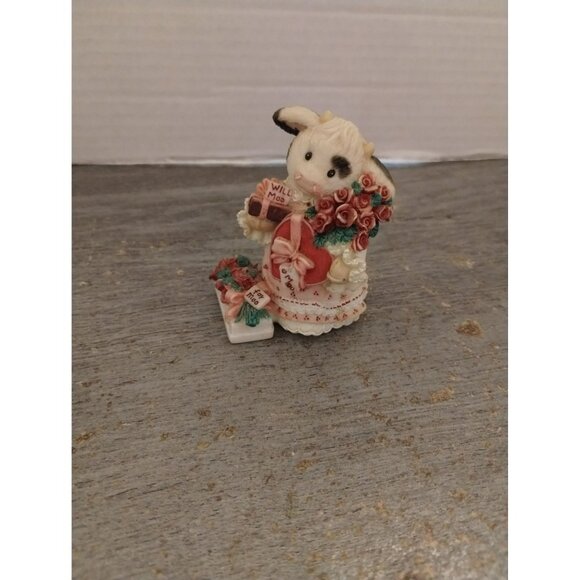 Enesco February Cow Figurine I'm Just A Cow Who Can't Say No 1995 - Picture 2 of 5